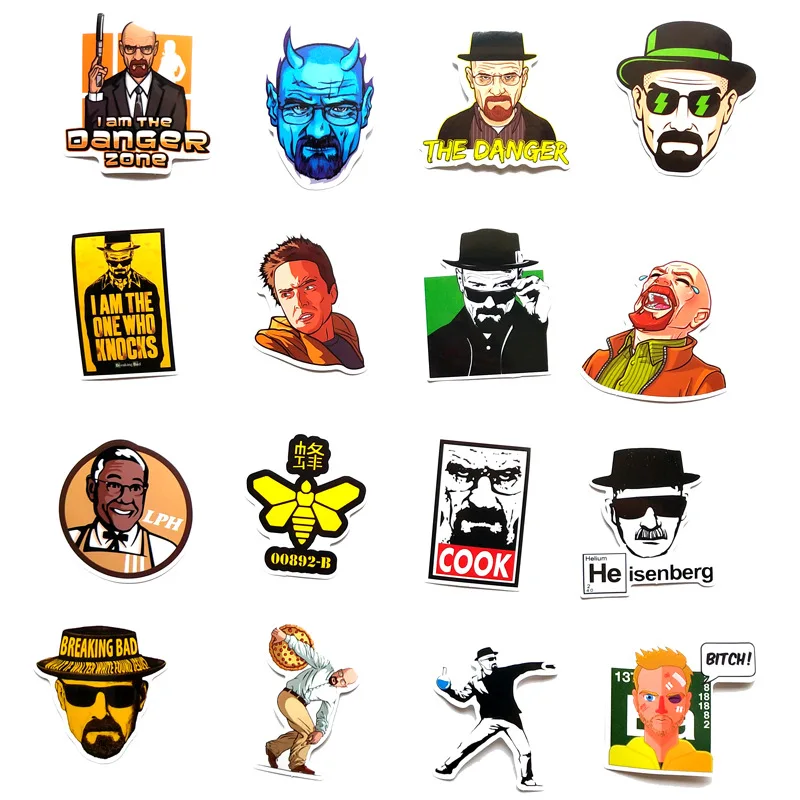 50/100 шт чехол с принтом во все тяжкие Водонепроницаемый ПВХ детские наклейки