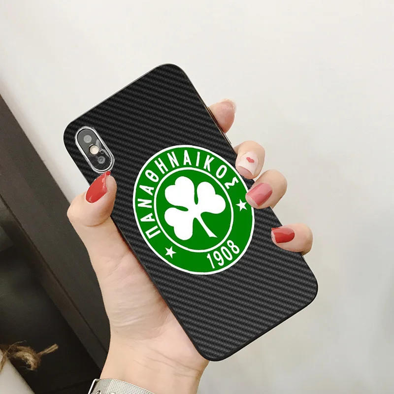 Phone Case Macheda For iphone DIY Panathinaikos FC Black Soft TPU iPhone 11Pro X XR XS MAX 7 8 7plus 6 6S 5S SE 5 | Мобильные