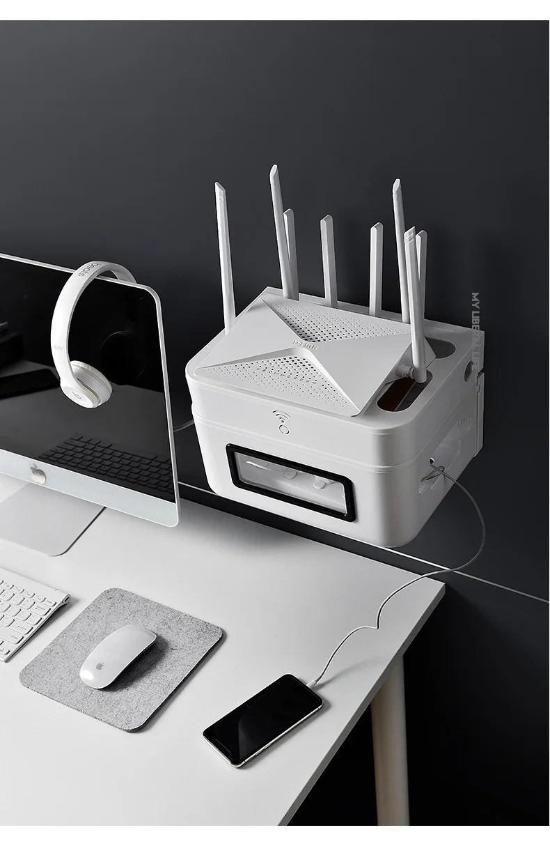 Маршрутизатор Wi-Fi для хранения ящик настенный Монтажная стойка для досок ТВ стойка данных защиты расположение провода Пластик рамки с выдвижными ящиками Тип
