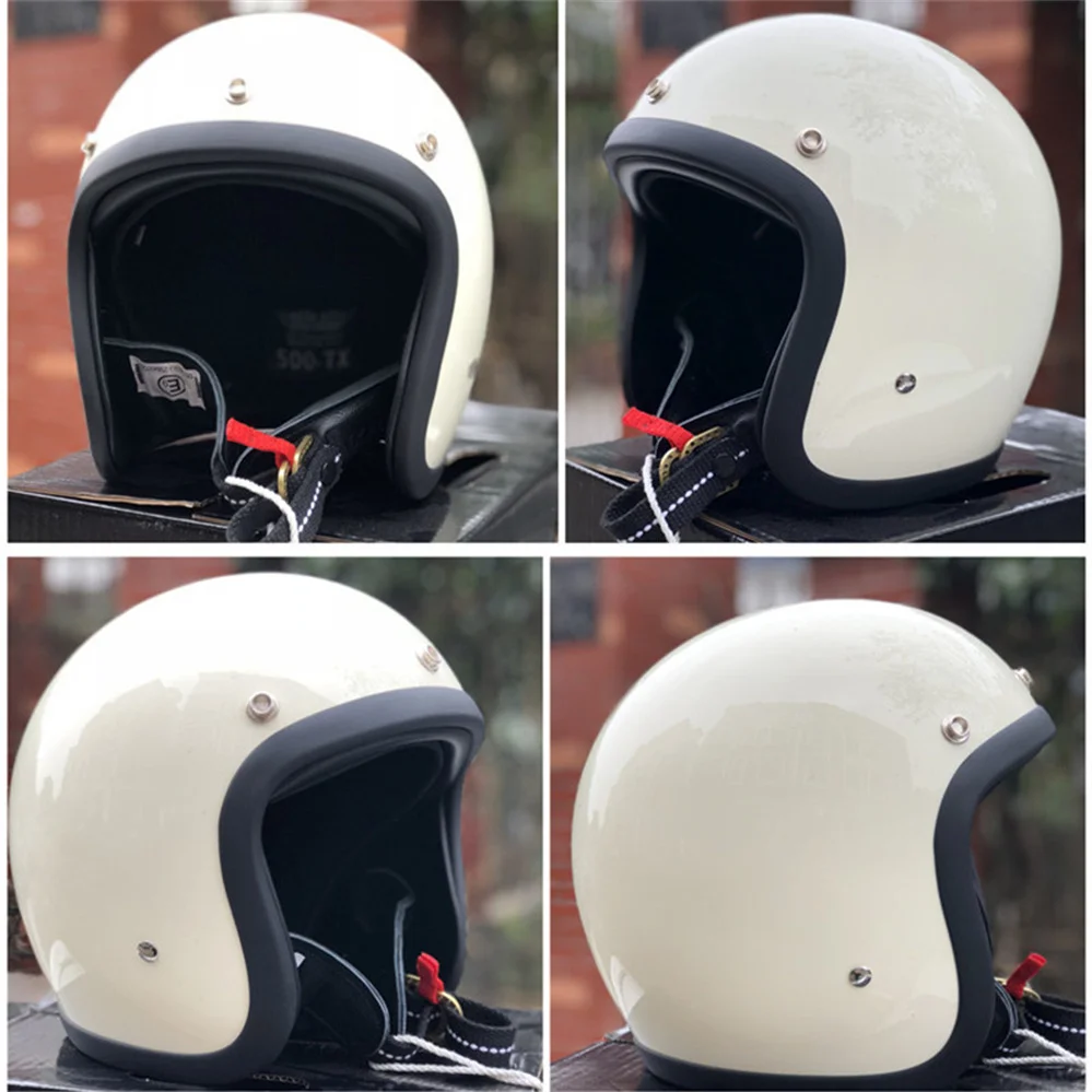 

TT&CO Japan Style Vintage Open Face Motorcycle Helmet Retro LightWeight Shell Fiberglass Motorbike Helmets Moto Casco Capacete