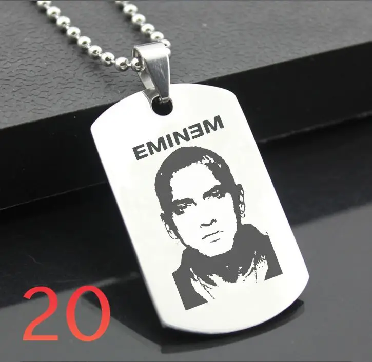 Eminem XH01 классический брелок из нержавеющей стали модные гравировальные бирки стальная подвеска-открытка для ожерелья