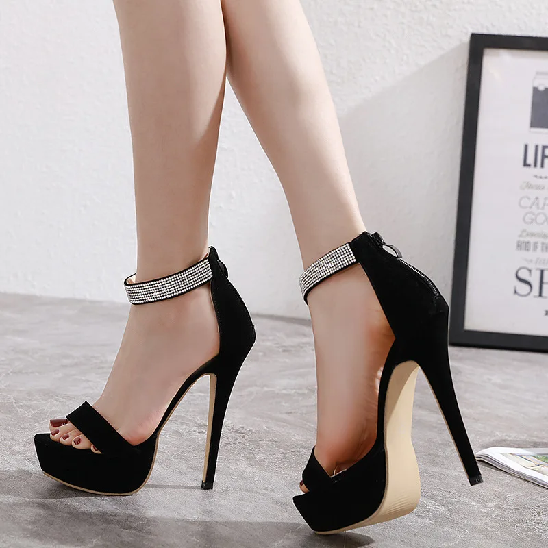 

2020 14cm high diamond high heeled sandals size 35-42