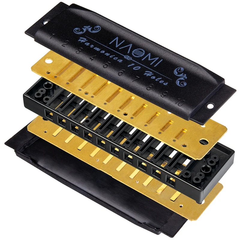 

NAOMI Piedmont Blues Harmonica Harp Set of 3 with Case