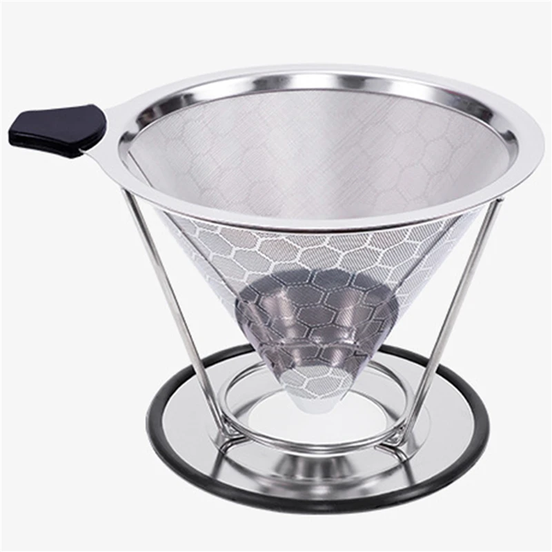 Многоразовый двухслойный фильтр для кофе металлический держатель из