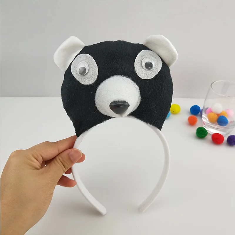 Животный 3D панда головной убор с ушками галстук-бабочка хвост косплей 3 шт набор