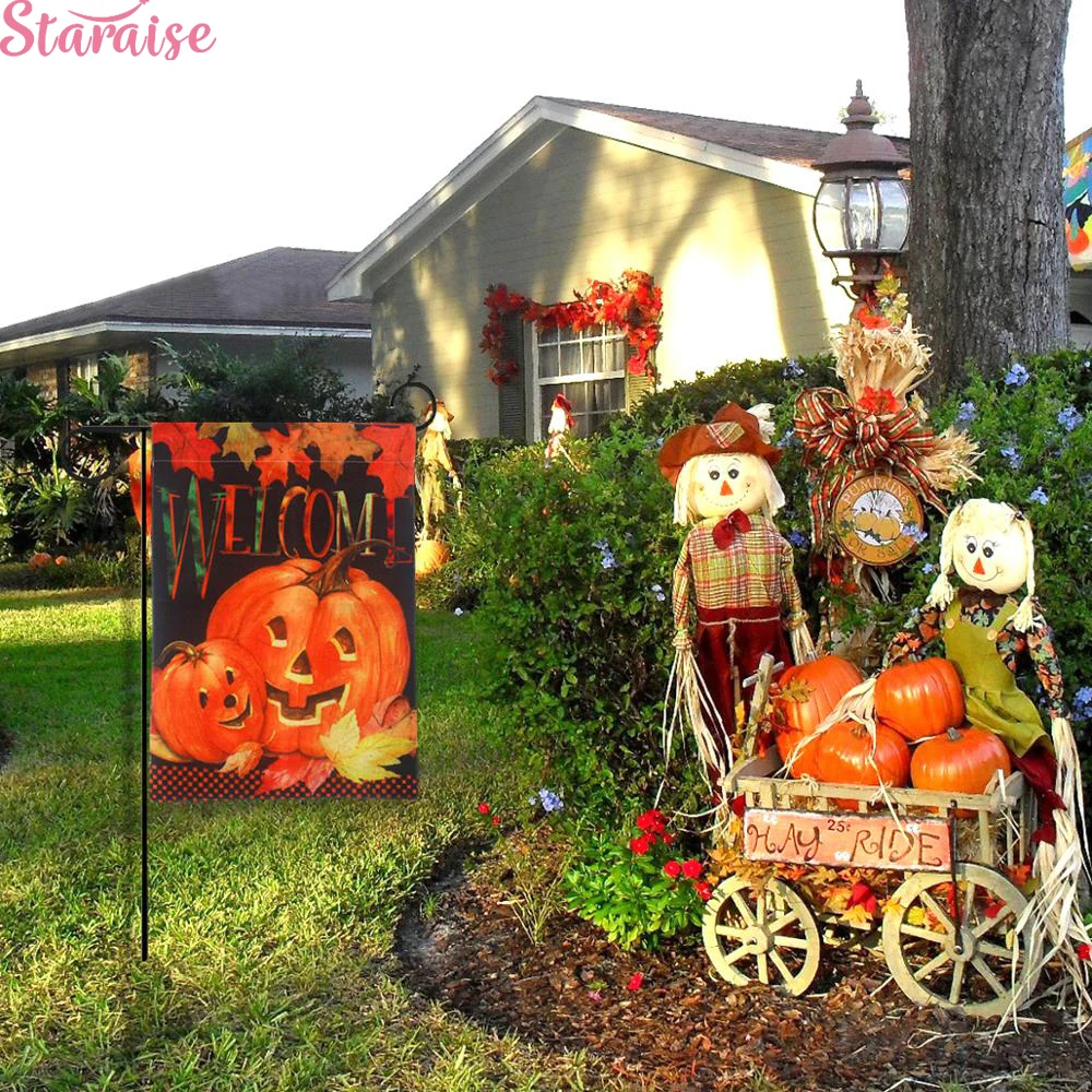 Staraise Хэллоуин украшения Добро пожаловать флаг с тыквой вечерние 2019 события