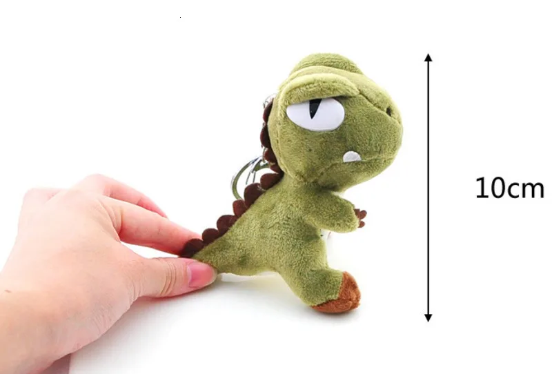 

10CM Cute Dinosaur Stuffed Plush Doll Toy For Children Key Ring Chain Bag Charms Cartoon Tyrannosaurus Stuffed Toy Birthday Gift