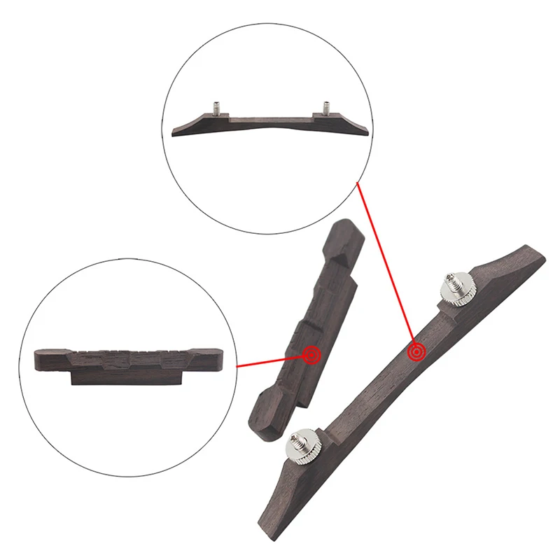 

Durable Rosewood Guitar Bridge Mandolin Bridge For Guitar Bass Adjustable