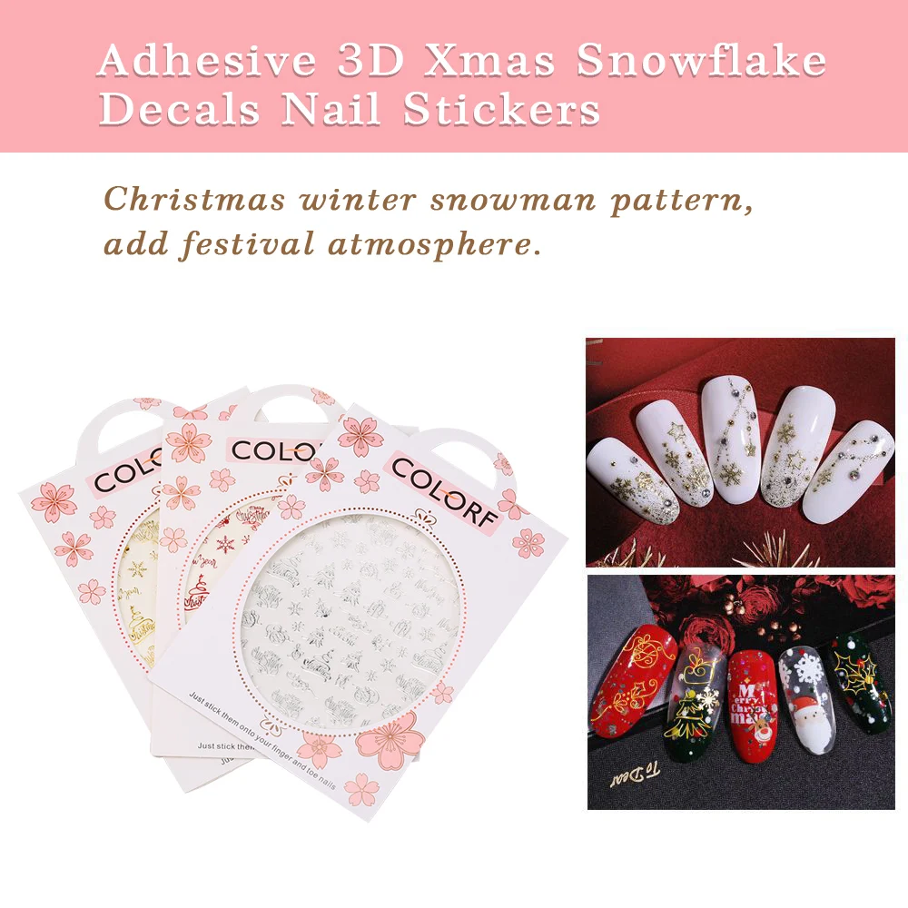 Наклейки для ногтей на Рождество декоративные элементы клейкие 3D Подвески