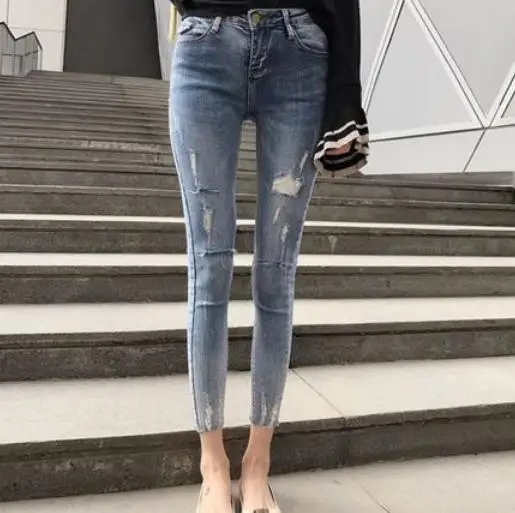2019 осень лето новые женские джинсы штаны брюки алмазный карандаш LJ55 |