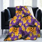 Плед для Хэллоуина, s для дивана, фиолетовая тыква, плюшевое покрывало, мягкое удобное легкое фланелевое одеяло для кровати