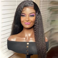 kinky straight wig 13x4 lace front human hair wigs for women plucked baby hair brazilian remy hair middle ratio bleach
