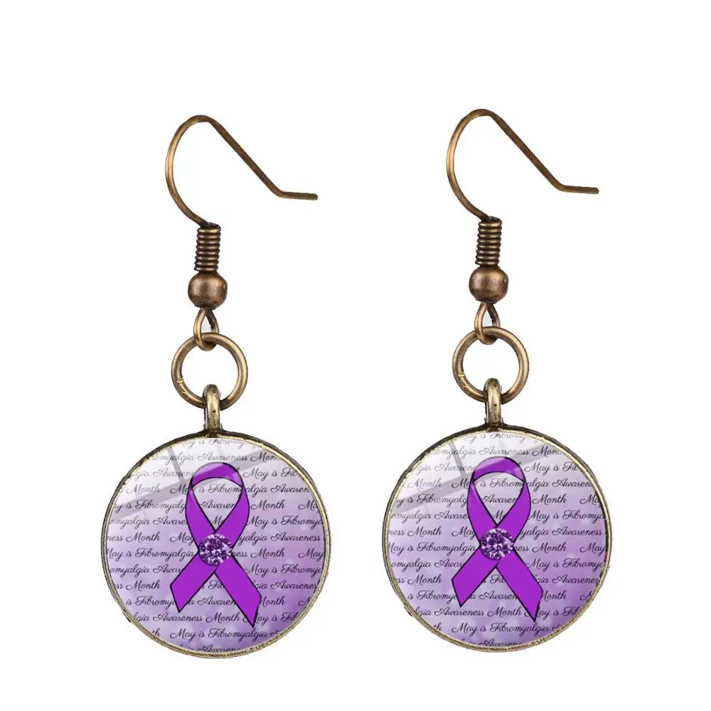 Серьги с изображением фибромилгии Я часть лечения висячие серьги совы бабочки