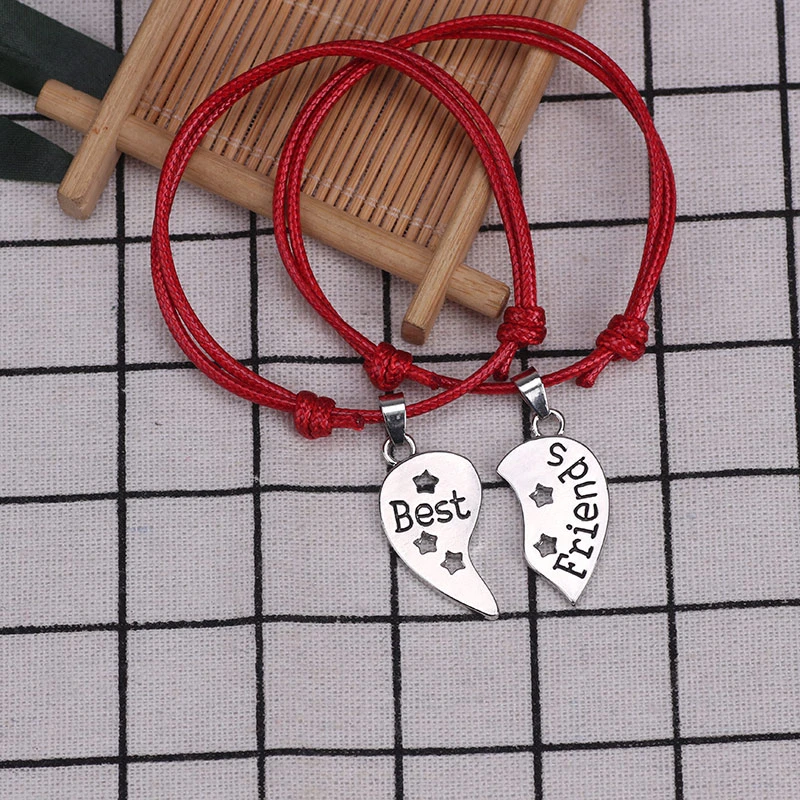 Мульти Цветной кожа Best Friend для девочки мужчин полые в форме сердца головоломки