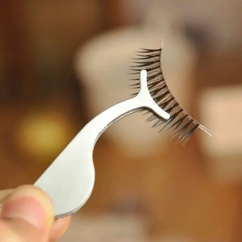 

1Pcs False Eyelash Tweezers Fake Eye Lash Applicator Eyelash Extension Curler Nipper Auxiliary Clip Clamp Makeup Forceps Tools