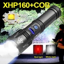 XHP160 New Led Flashlight 700000 Lumen Led Torch Most Powerful COB Rechargeable Tactical Flashlights 18650 XHP90 Usb Flash Light