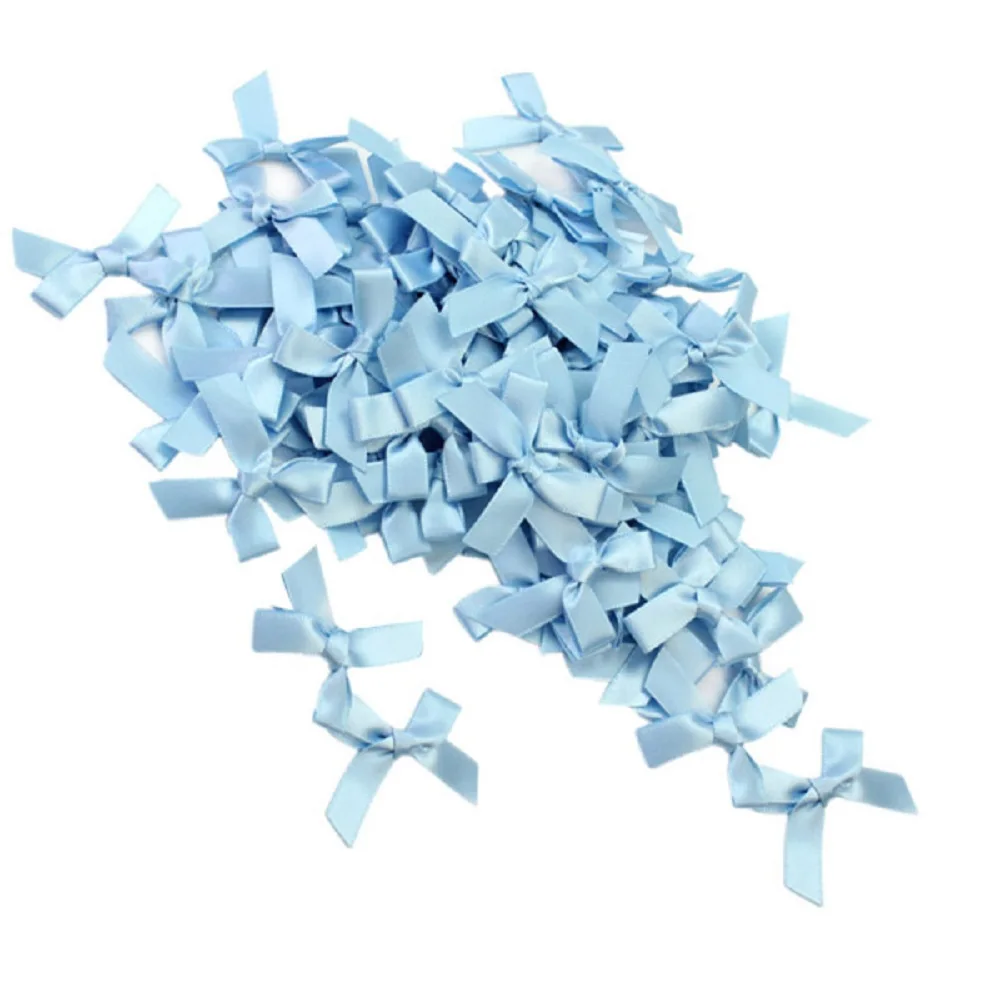 Новый 100 шт. розовая сатиновая лента бантики аксессуары для волос стильный бант