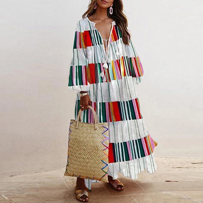 Женский винтажный вечерние рафан с V-образным вырезом и длинным рукавом - купить