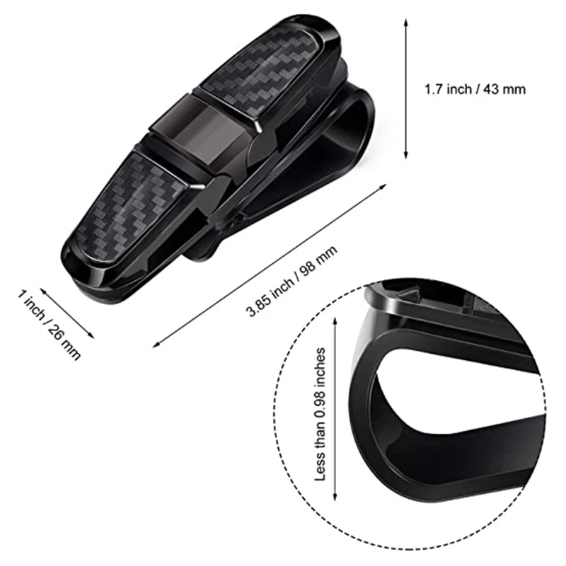 

4 Packs Glasses Holders for Car Sun Visor,Double-Ends Clip and Rotational Glasses Holderr