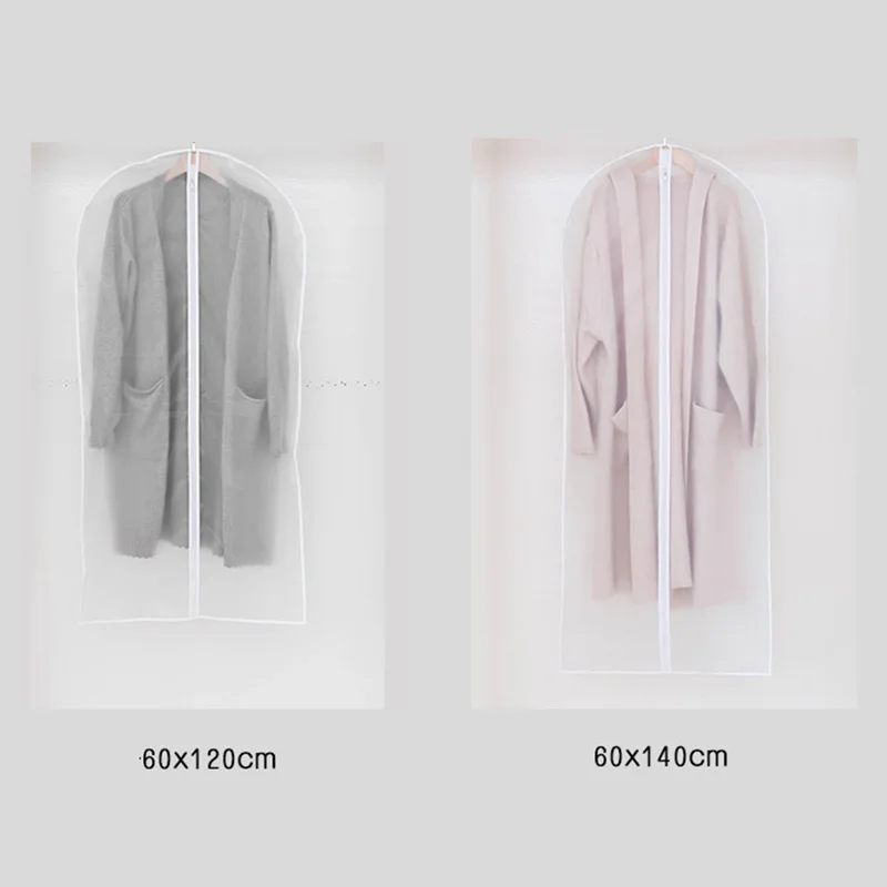 

5 Pieces Clothing Dust-proof Cover PEVA Household Overcoat Transparent Waterproof Cover Dustproof Cover Clothes Bag