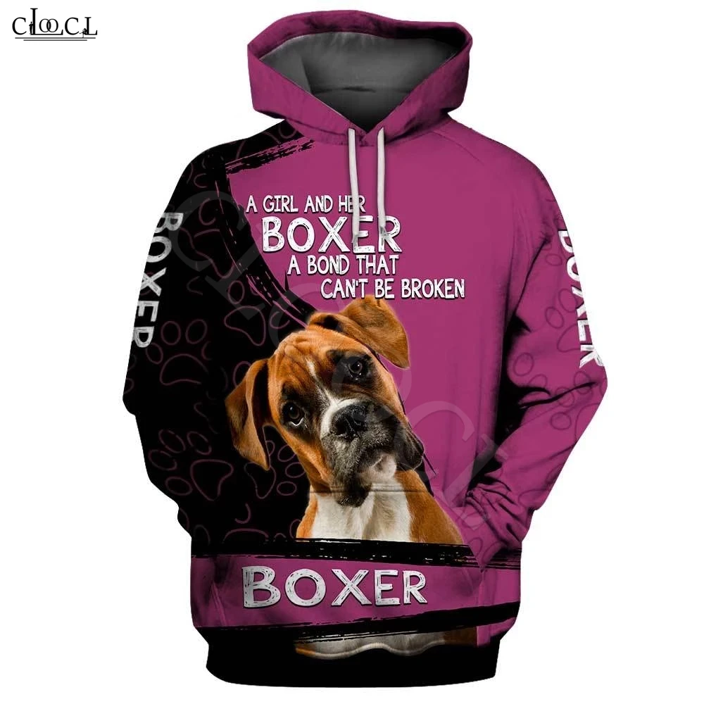 

Men's and women's hoodies with 3D printed hoods, casual jackets with dog and boxer prints, stylish in 2021, shipped on behalf of
