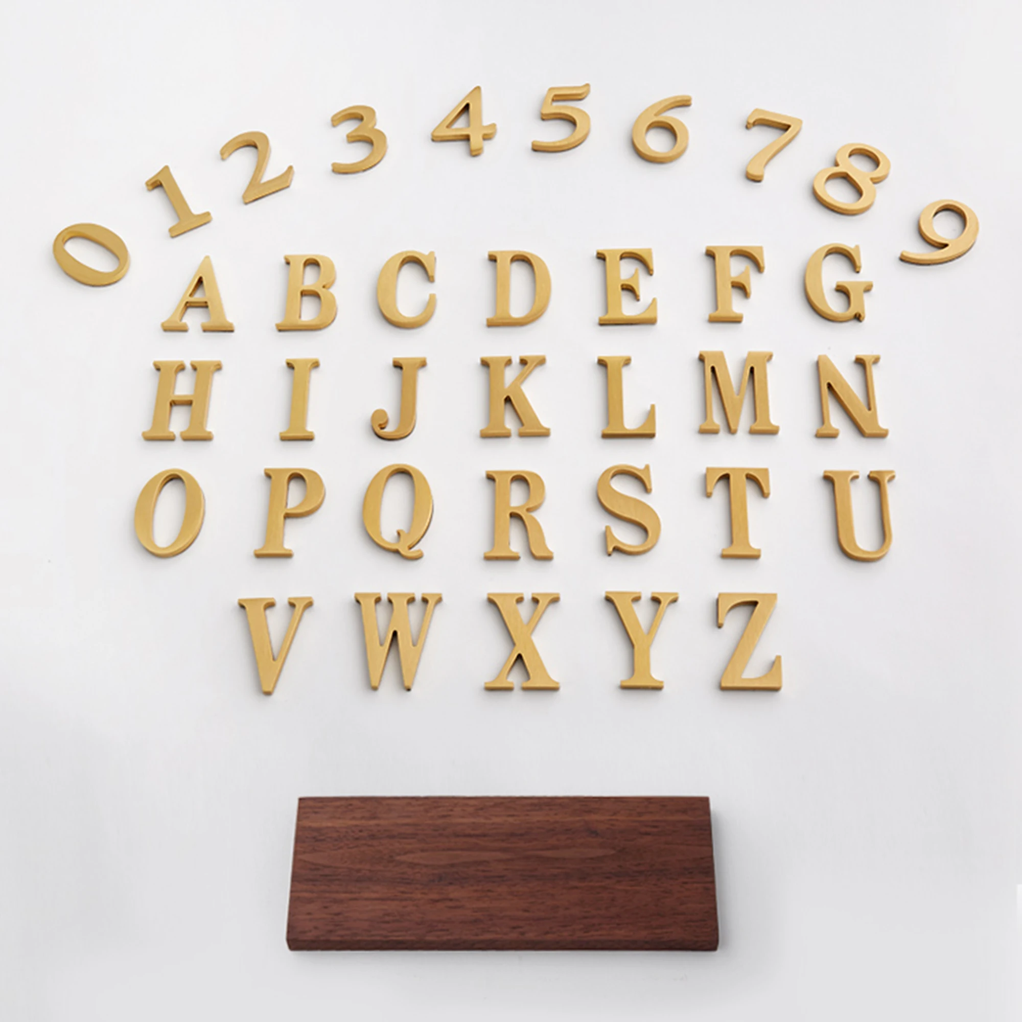 MFYS Solid Brass English Alphabet Home Decoration Copper Letter For House Number DIY Wall Adhesive Hotel Apartment Door Plates