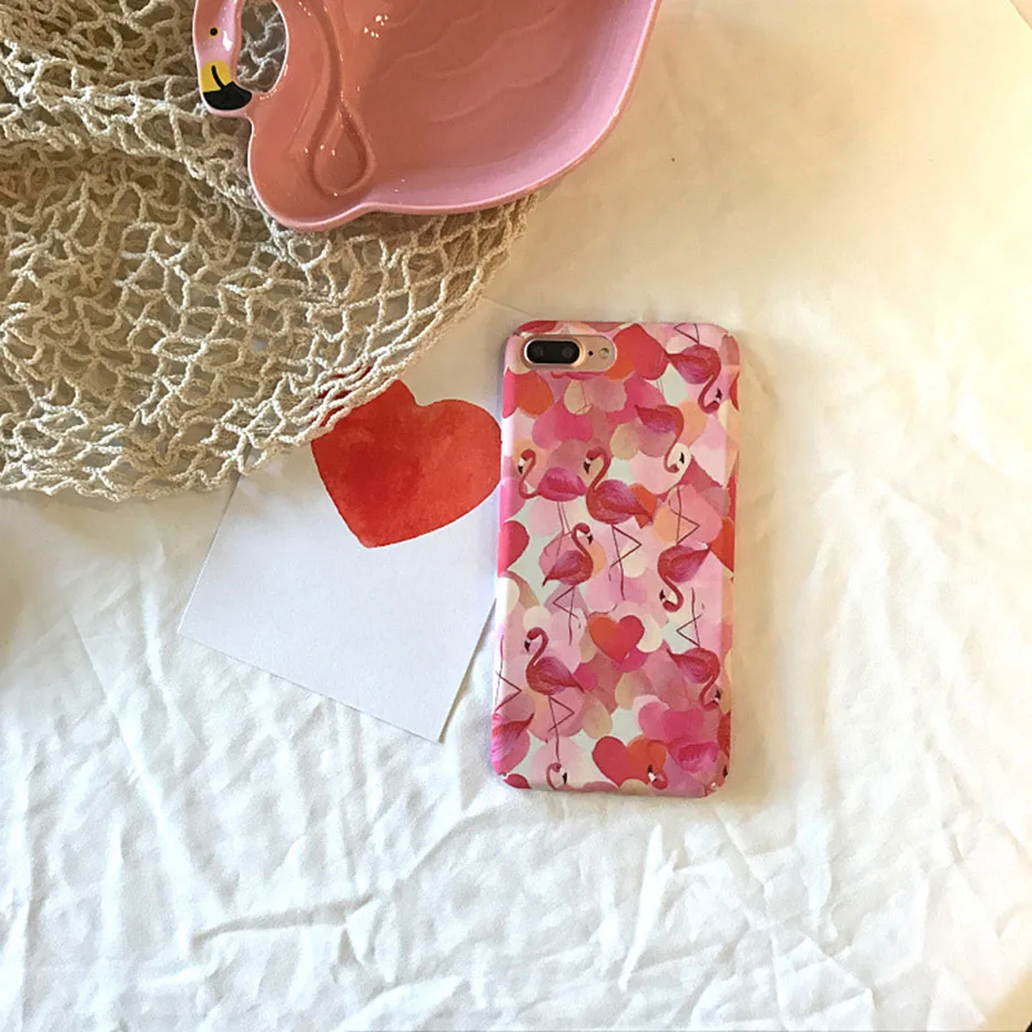 Фламинго шаблон чехол для iphone 7 совместимый apple X XS 6 6s 8 6Plus Plus 7Plus 8Plus Жесткий ПК