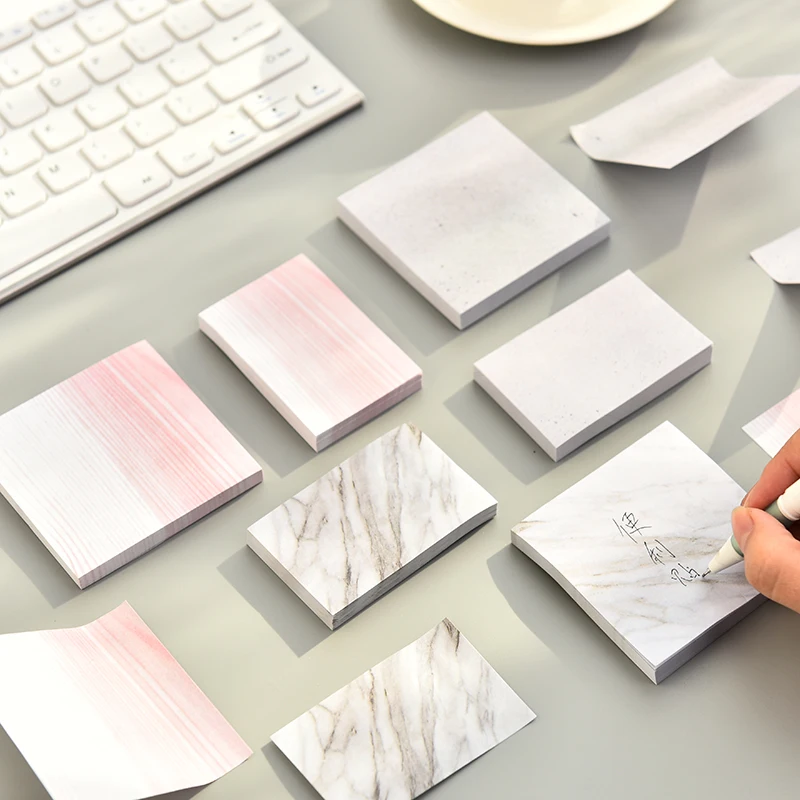 Креативный прямоугольный мраморный блокнот для Заметок Post It милые канцелярские принадлежности стикер для детей школьные принадлежности