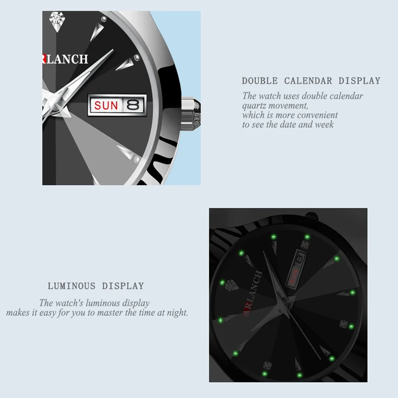 Часы наручные мужские кварцевые роскошные брендовые полностью стальные модные