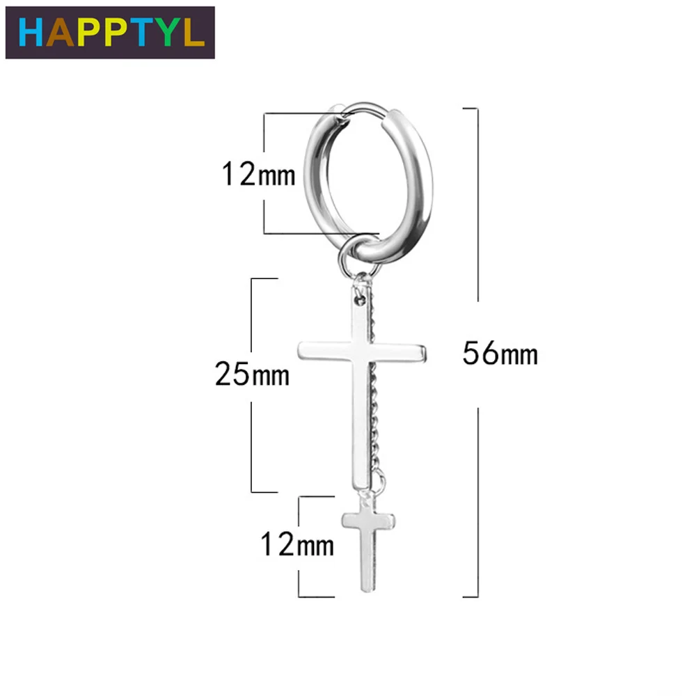 HAPPTYL 1 пара модные ушные серьги гвоздики/клипсы для ушей из титановой стали