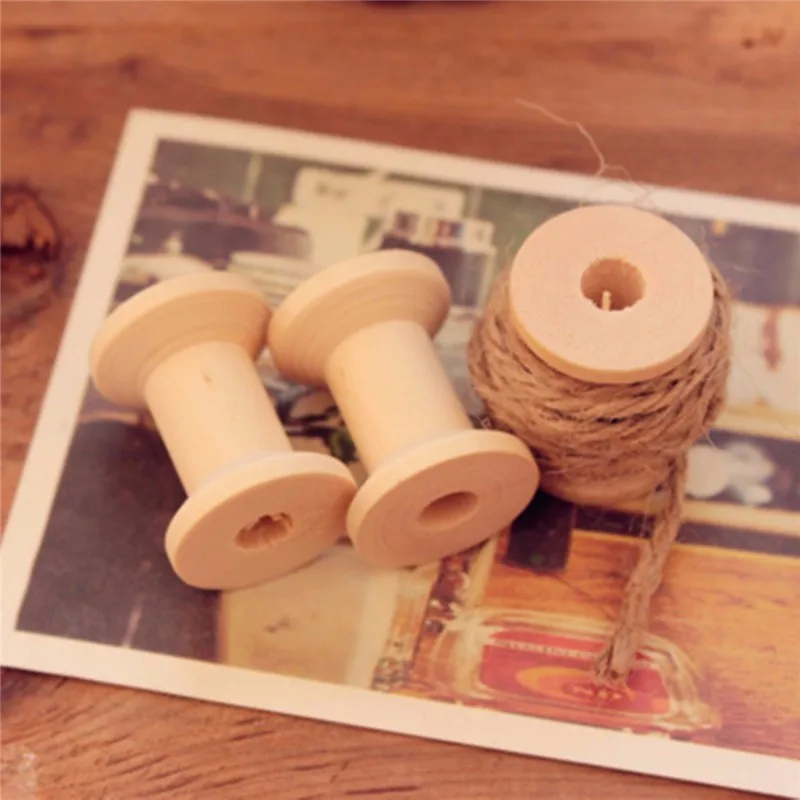 Катушка деревянная 5 шт./компл. 7 см натуральный цвет классический стиль