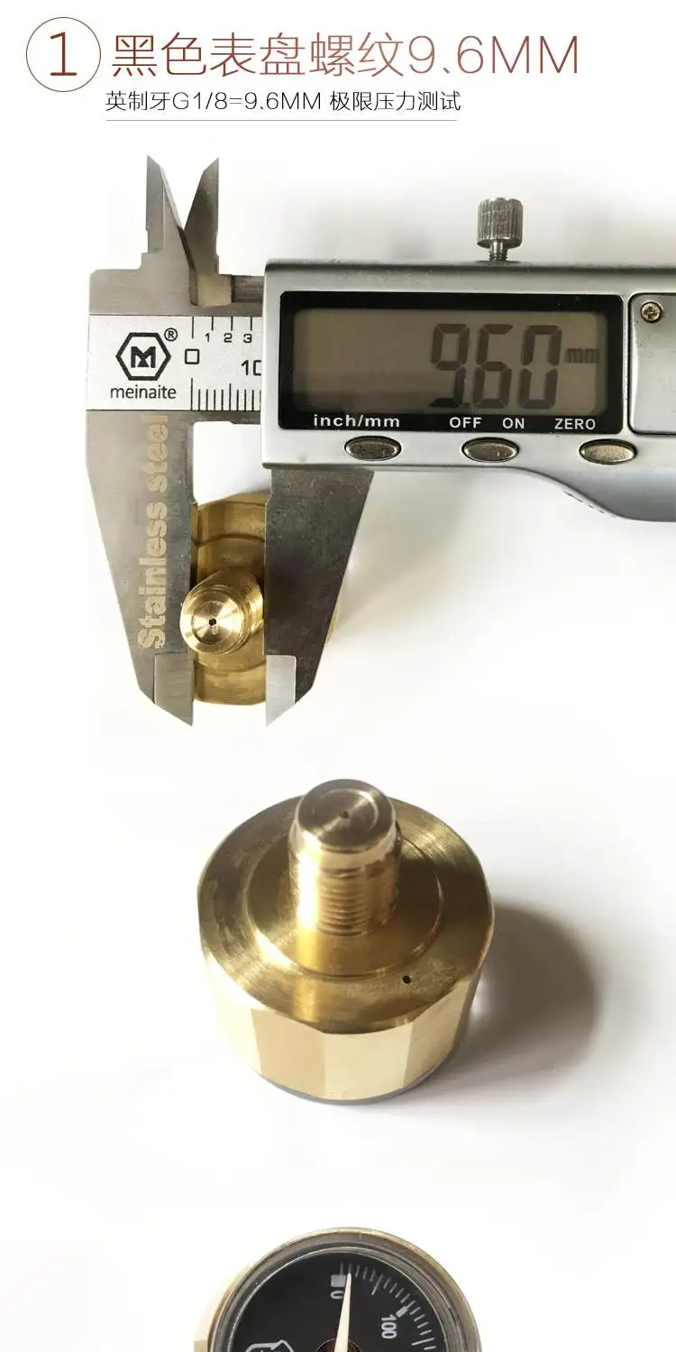 Медный M10* 1 G1/8 дюймов 350bar Мини манометр, ED черный и белый циферблат 28 мм Манометр