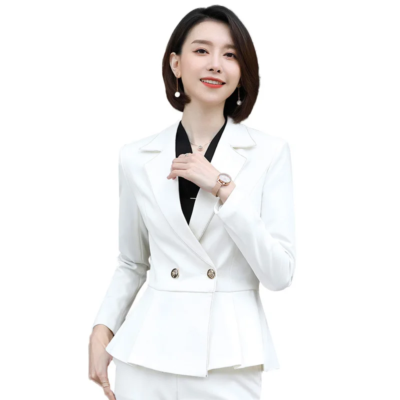 Женская юбка блейзер костюм с оборками на талии тонкая куртка + плюс размер