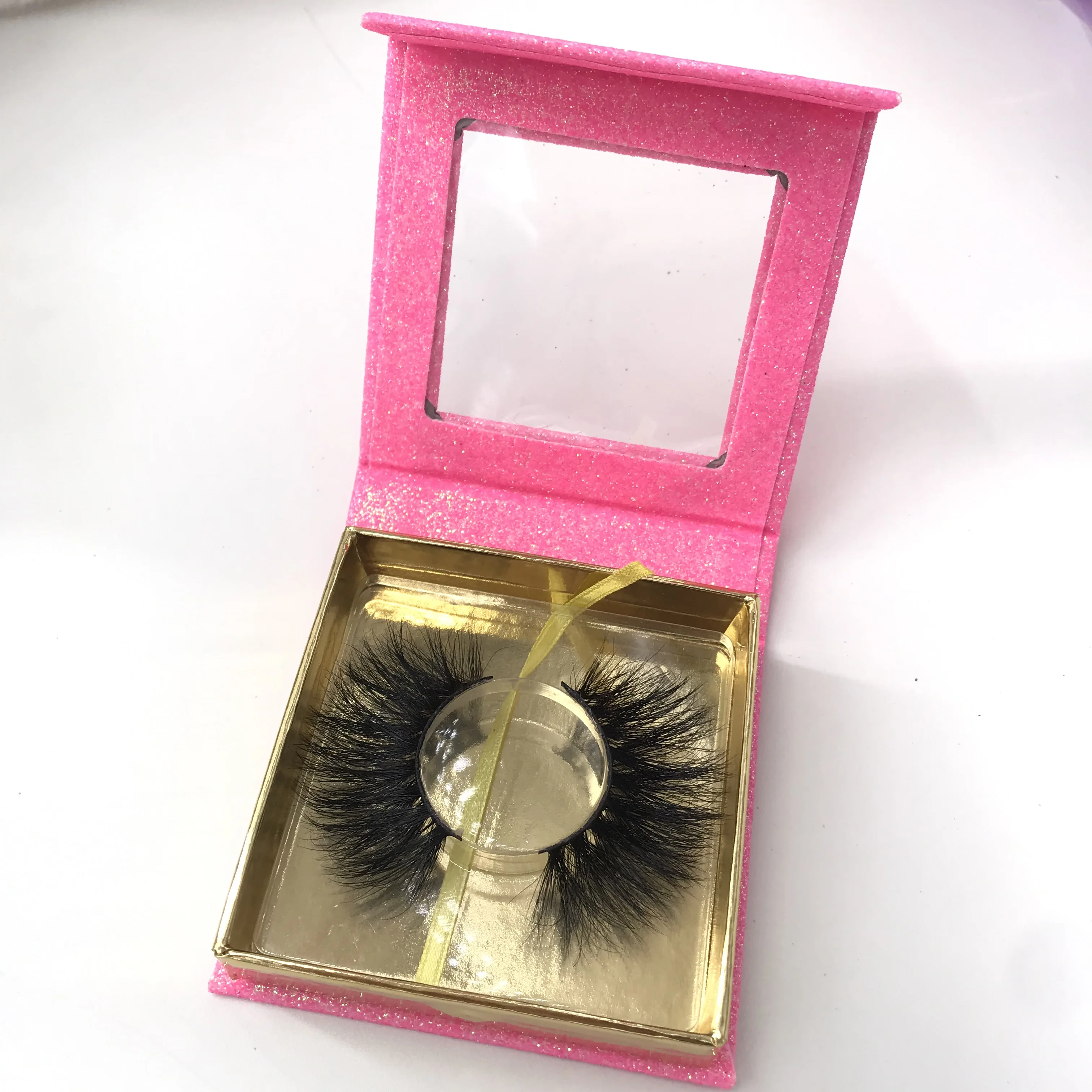 6 парт/лот 25 мм 5D норковые ресницы дешевые высококачественные под заказ блестящая