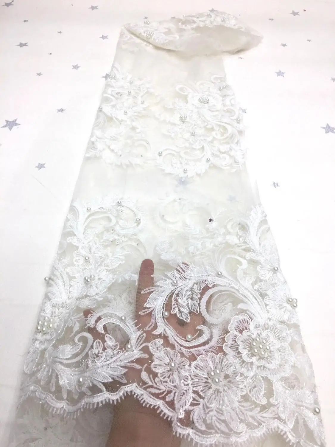 

2020 чистые белые французские нигерийские кружева, ткани с бисером, тюль, африканские кружева, ткань, Свадебные африканские французские круже...