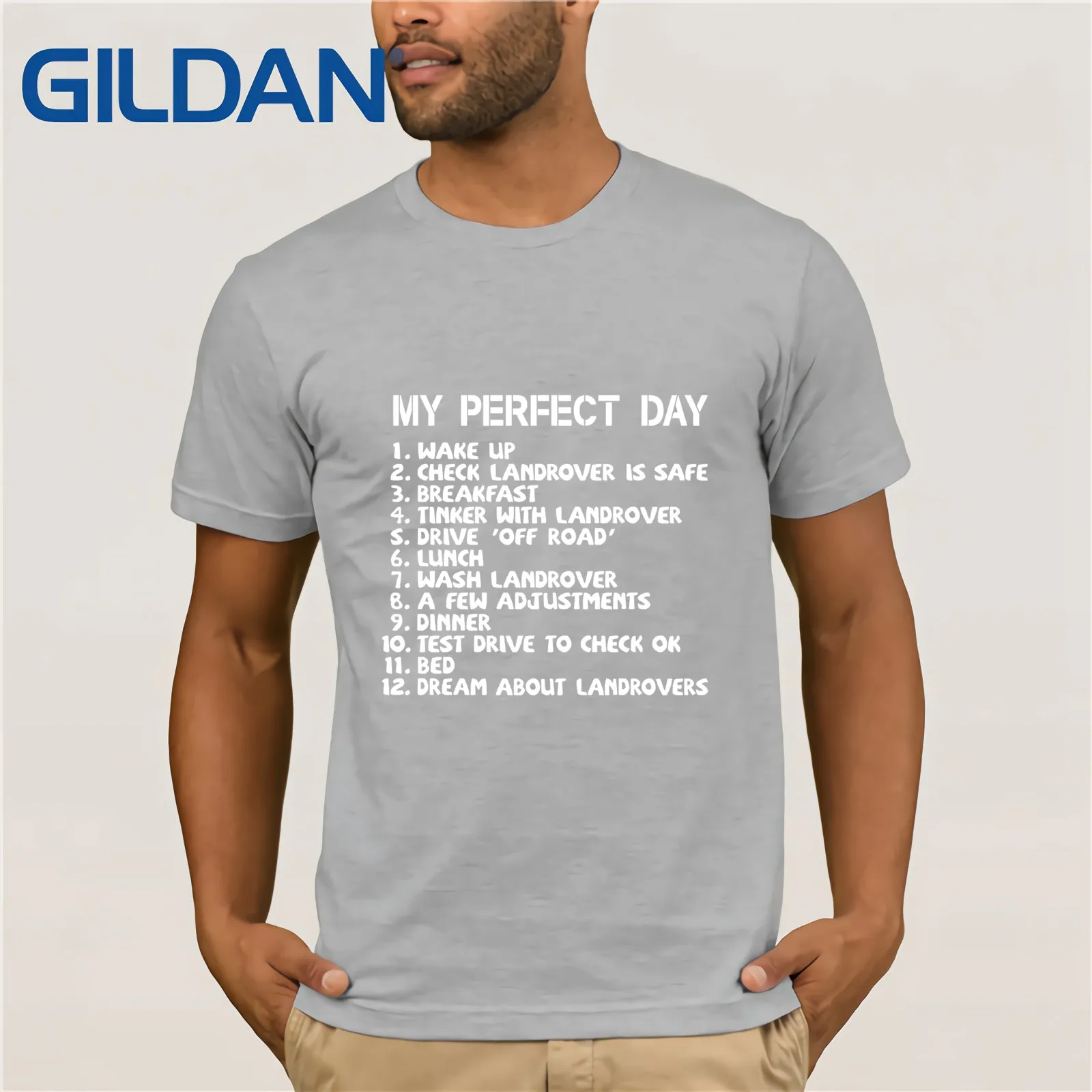 LEQEMAO My Perfect Day Landrover T-Shirt 4x4 Off Road Dad Truck To Do List Mens Gift Top T Shirt Hot Topic Men Short Sleeve | Мужская