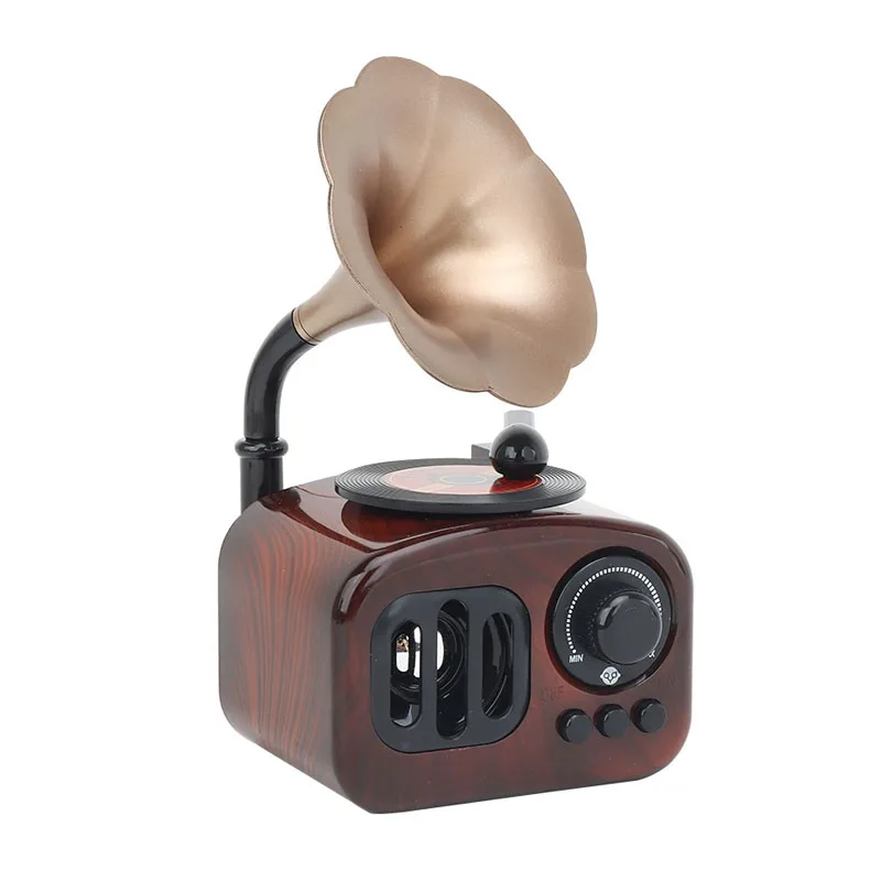 Классическая музыкальная шкатулка в ретро стиле с виниловой пластиной