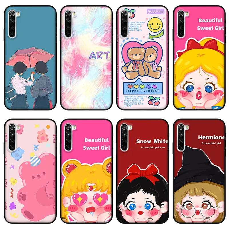 

Princess bear phone case for Samsung Galaxy A72 A52 A71 A51 A70 A50 A30 A20 A10 20E A90 A6 A7 A8 A9 J4 J6 Plus case