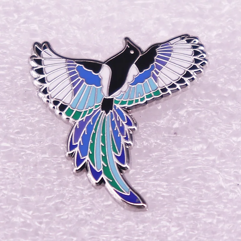 Милые эмалированные заколки в виде летающих животных голубая ласточка Блестящий
