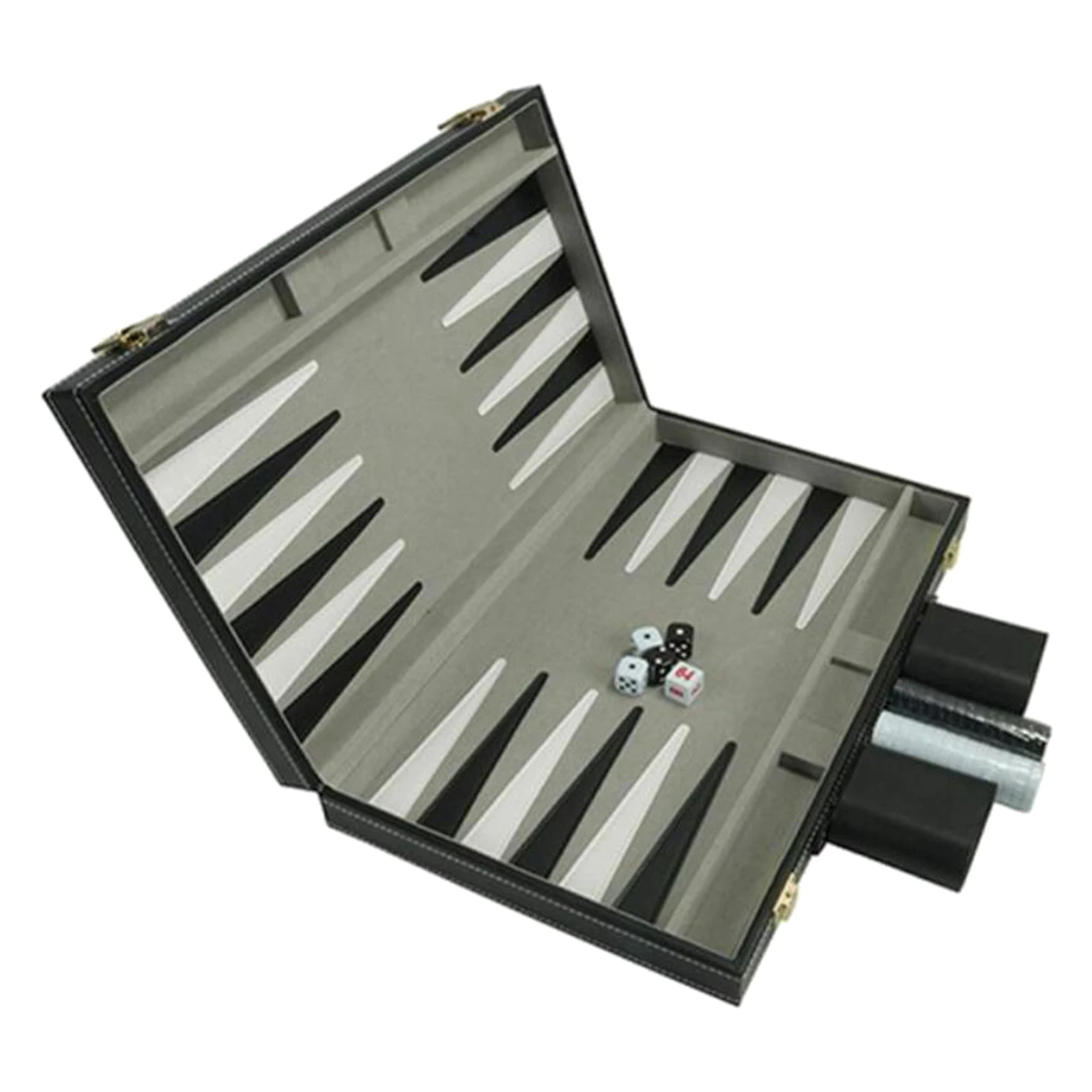 Foldable Chess Board Backgammon Set PU Leather Case Portable with Playing Pieces Nice Gifts | Games
