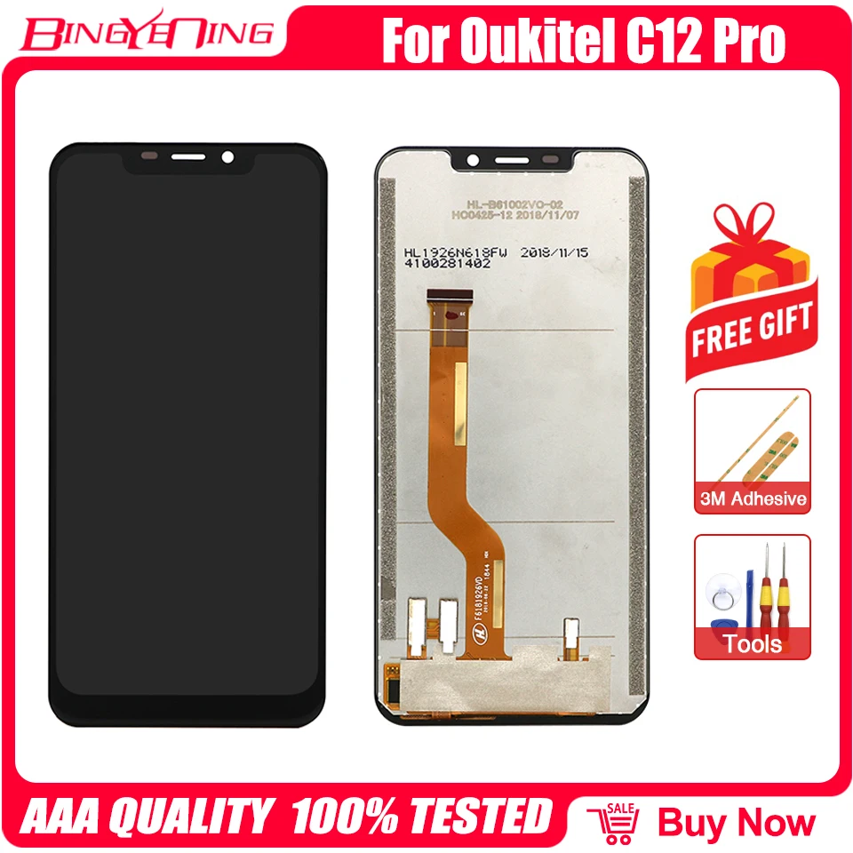 100% оригинальный экран + рамка в сборе модуль дисплея Ремонт Замена для Oukitel C12 Pro C17