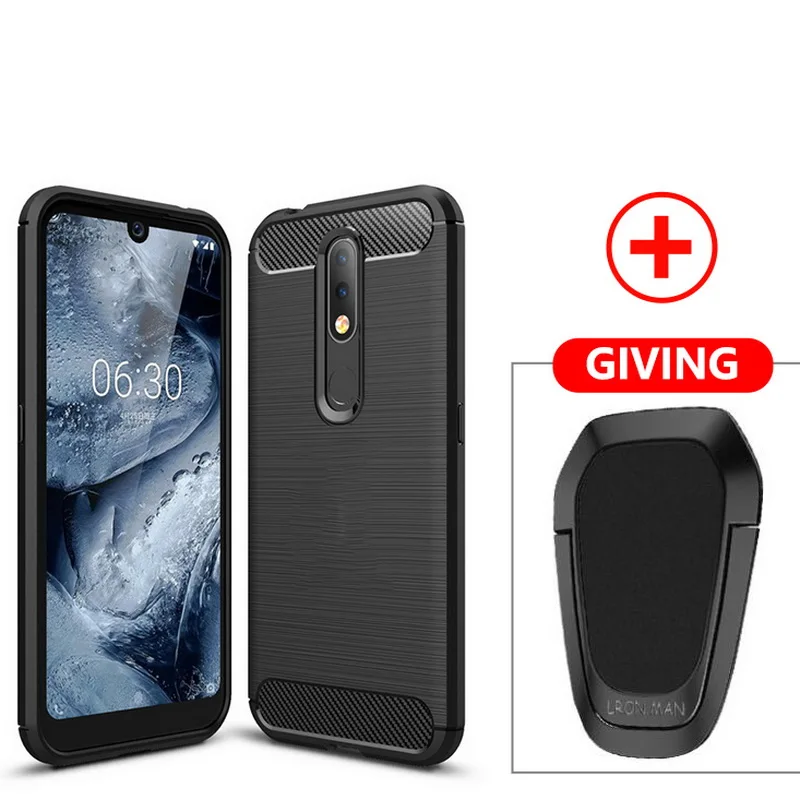Корпус из углеродного волокна для Nokia 2,2 3,2 6,2 4,2 9 Pureview 7,1 3,1 5,1 6,1 7 Plus 6 2018X6X5X71 телефонные чехлы с кольцом-держателем крышки