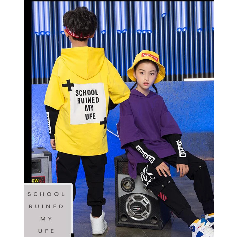 Kids Cool Hip Hop Clothing Long Sleeve Shirt Top Running Camouflage Pants for Girl Boy Jazz Dance Costume Clothes Wear | Тематическая