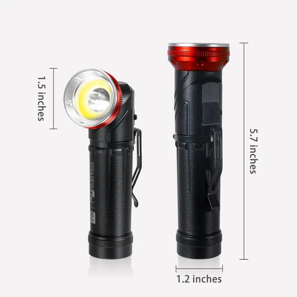 

USB Rechargeable COB Work Light LED Flashlight Clip Magnet Stepless Dimming Machine Repair Lighting Outdoor Torch For Camping