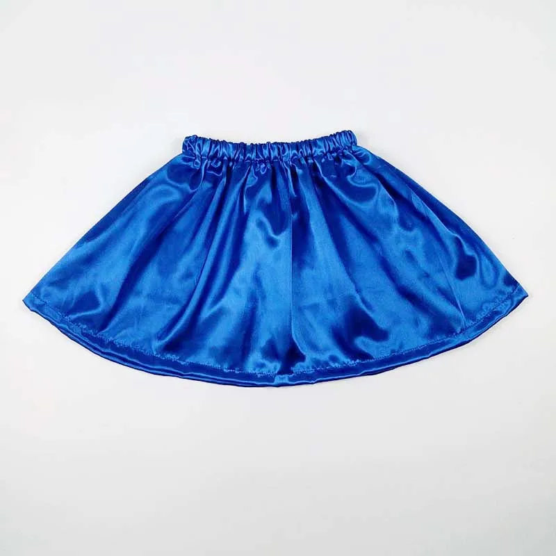 

Royal blue satin children baby girl summer tutu skirts kids perform dance party costume short skirt pettiskirt clothes Falda