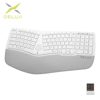 delux gm902 ergonomic wireless bluerooth keyboard scissor switches rechargeable keypads for laptop computer