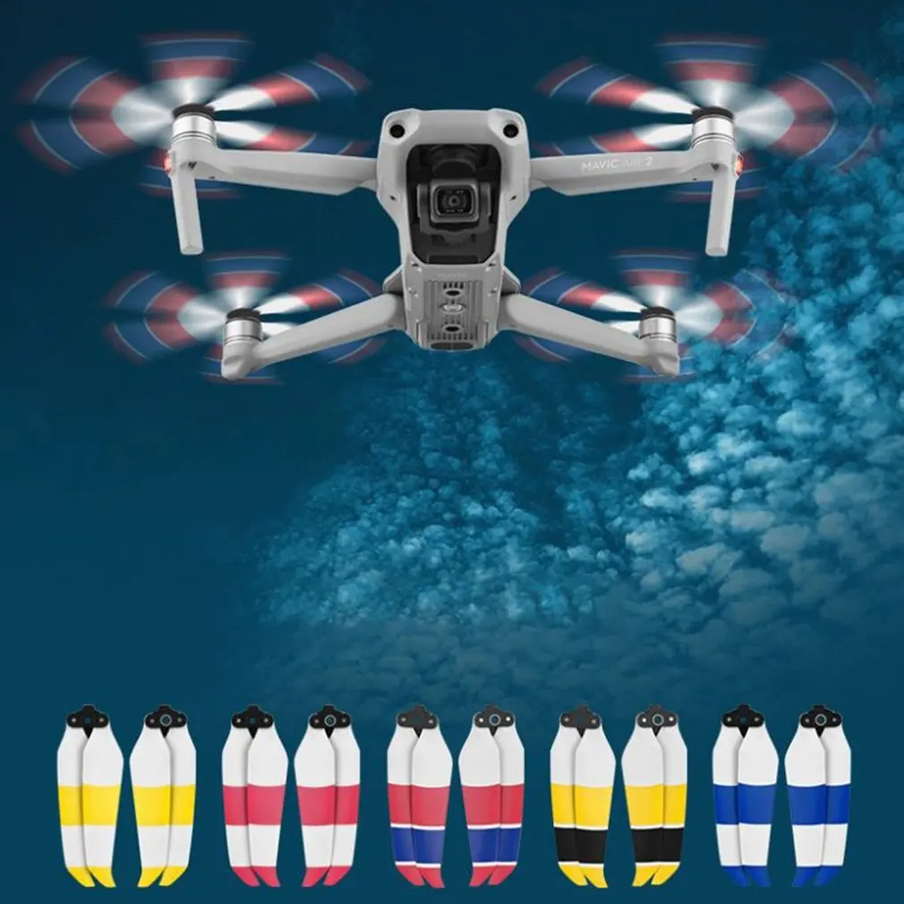 2 пары реквизит для воздуха 7238F красочные дроны пропеллер шумоподавление