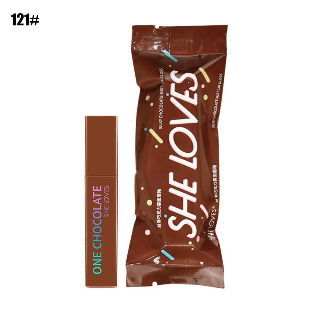 

Chocolate Lipstick Matte Lip Glaze Velvet Matte Non-fading Glaze Set Cosmetic Cosmetic Lip Makeup Maquillaje Tube Lipstick W0W9