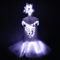 luminous ballet swan lake led tutu veil costume adult led ballet skirt puff white classic led ballet skirt dress