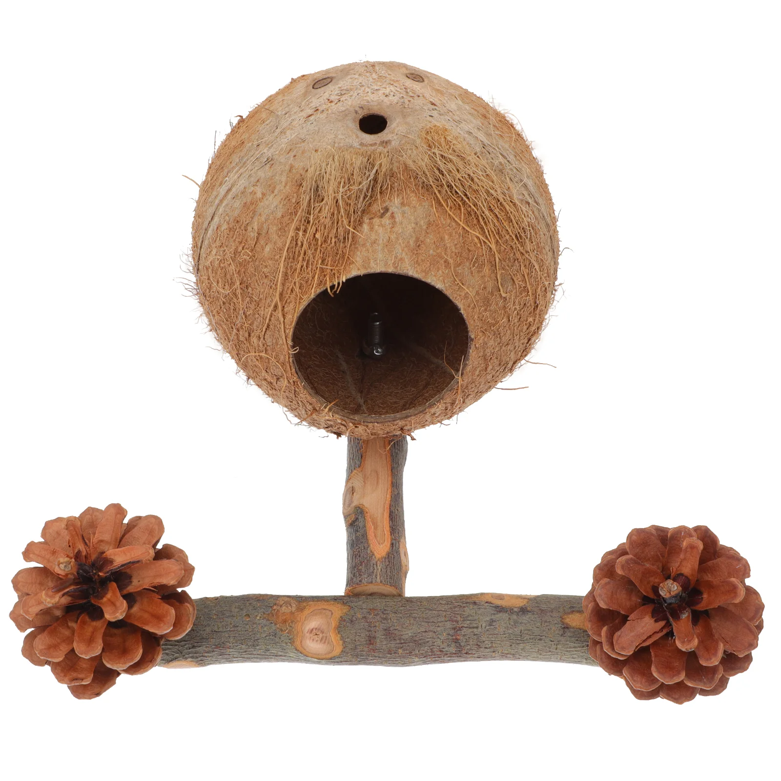 

1 Set of Wooden Parrot DIY Standing Pole Bird Parrot Perch Stand Winter Sleeping Nest